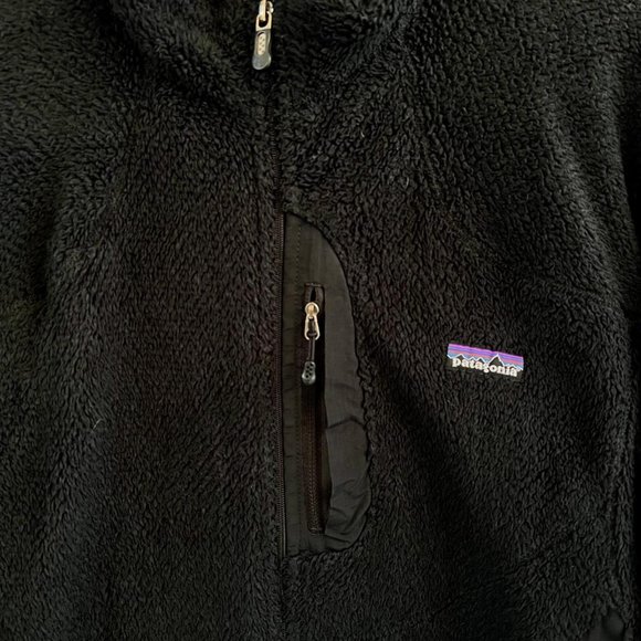 Patagonia Vintage Black Fuzzy Zip-Up Jacket Men's Large - Picture 4 of 5